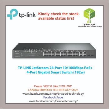 TP-LINK T1500-28PCT(TL-SL2428P): JetStream 24-Port 10/100Mbps + 4-Port Gigabit Smart PoE+ Switch