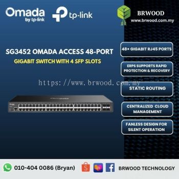 OMADA TP-LINK SG3452: Omada Access 48-Port Gigabit Switch With 4 SFP Slots