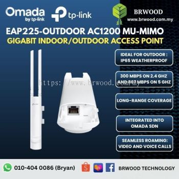 OMADA TP-LINK EAP225-OUTDOOR: AC1200 Wireless MU-MIMO Gigabit Indoor/Outdoor Access Point
