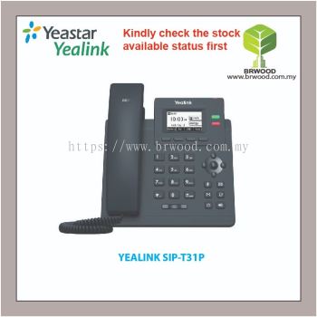 YEALINK SIP-T31P: ENTRY LEVEL IP PHONE WITH 2 LINES & HD VOICE (POE)