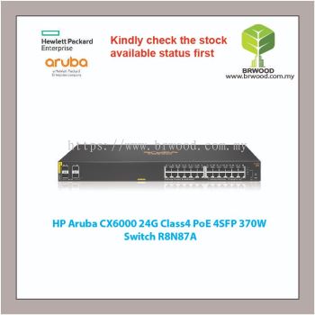 HP Aruba R8N87A: CX6000 24G Class 4 PoE C/W 4 SFP 370W Switch 