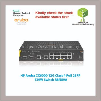 HP Aruba R8N89A: CX6000 12G Class 4 PoE C/W 2 SFP 139W Switch 