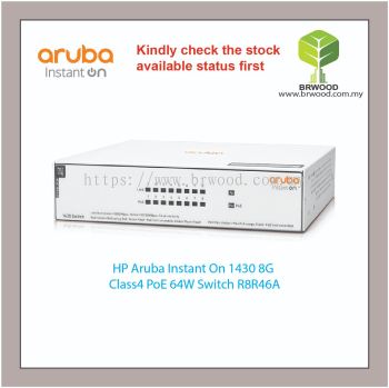 HP Aruba R8R46A: Instant On 1430 8G  Class4 PoE 64W Switch 