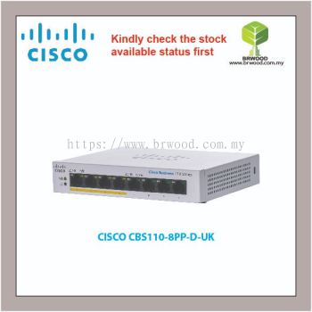 Cisco CBS110-8PP-D-UK : CBS110 Unmanaged 8-port GE, Partial PoE Unmanaged Desktop Switches