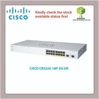 CISCO CBS220-16P-2G-UK : Cisco Business 220 16-port GE, PoE, 2x1G SFP Smart Switches