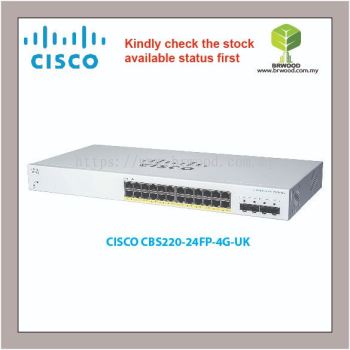 CISCO CBS220-24FP-4G-UK : Cisco Business 220 24-port GE, Full POE, 4 x 1G SFP Smart Switches
