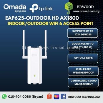 OMADA TP-LINK EAP625-OUTDOOR HD: AX1800 Indoor/Outdoor Wi-Fi 6 Access Point