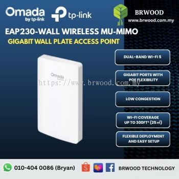 OMADA TP-LINK EAP230-WALL: AC1200 Wireless MU-MIMO Gigabit Wall-Plate Access Point