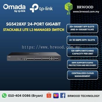 OMADA TP-LINK SG5428XF : 24-Port SFP Stackable Lite L3 Managed Switch with 4�� 10G Slots
