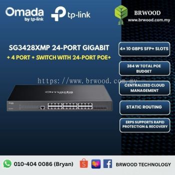 OMADA TP-LINK SG3428XMP: Access Plus 24-Port Gigabit and 4-Port 10GE SFP+ Switch with 24-Port PoE+