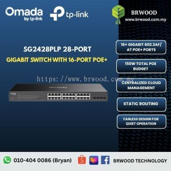 OMADA TP-LINK SG2428LP: 28-Port Gigabit Switch with 16-Port PoE+