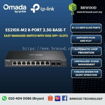 OMADA TP-LINK ES210X-M2: 8-Port 2.5G BASE-T Easy Managed Switch With 2 10GE SFP+ Slots