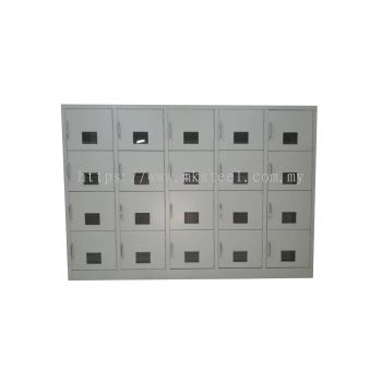 20 COMPARTMENT LOCKER WITH ACRYLIC DOOR (U HANDLE/MAGNET)