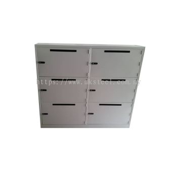 6 COMPARTMENT LOCKER WITH ENVELOPE HOLE - COMBINATION LOCK