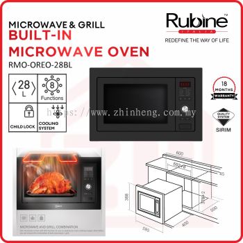 RUBINE Built In Microwave Oven RMO-OREO-28BL