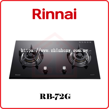 RINNAI 2-Hyper Burner Built-in Gas Hob (Glass) RB-72G