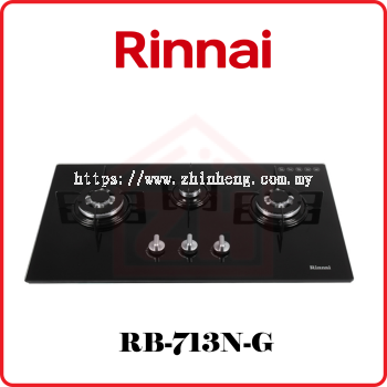 RINNAI 3-Burner Built-in Gas Hob (Glass) RB-713N-G