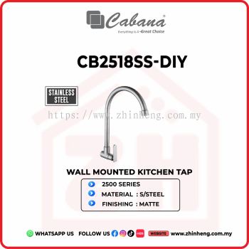 CABANA Wall Mounted Kitchen Tap CB2518SS-DIY