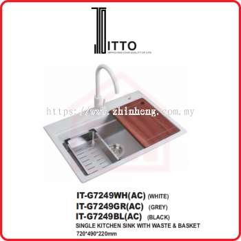 ITTO Single Sink With Waste & Basket IT-G7249WH(AC)