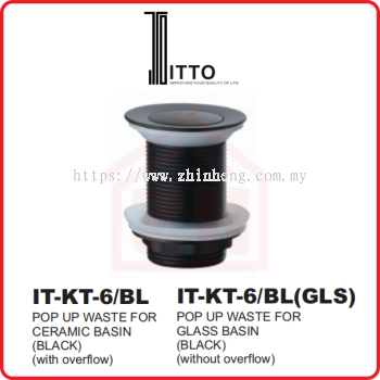 ITTO Pop Up Waste IT-KT-6/BL(GLS)