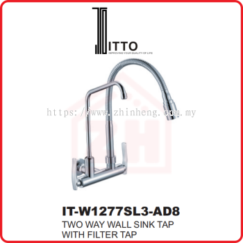 ITTO Two Way Wall Sink Tap With Filter Tap IT-W1277SL3-AD8