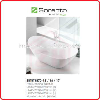 SORENTO Free Standing Bathtub SRTBT1870-15 / 16  / 17