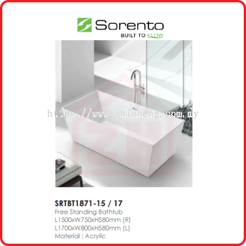 SORENTO Free Standing Bathtub SRTBT1871-15 / 17