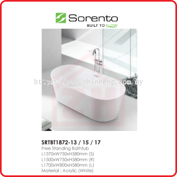 SORENTO Free Standing Bathtub SRTBT1872-13 / 15 / 17