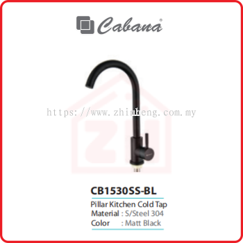 CABANA PILLAR KITCHEN COLD TAP CB1530SS-BL