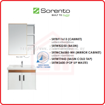 SORENTO BATHROOM FURNITURE SRTBF11613 + SRTWB2250