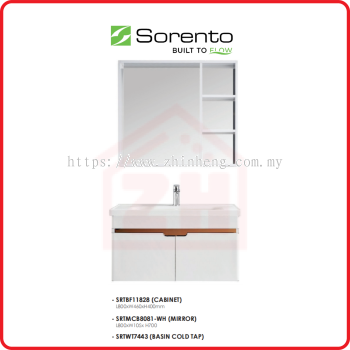 SORENTO BATHROOM FURNITURE SRTBF11828 + SRTMCB8081-WH