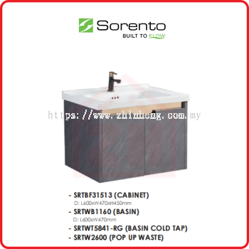 SORENTO CABINET BASIN SRTBF31513 | GRAY WITH ROSE GOLD LINING