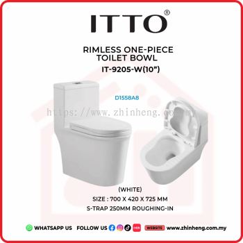 RIMLESS ONE PIECE TOILET BOWL ( WHITE) ITTO IT-9205-W(10")