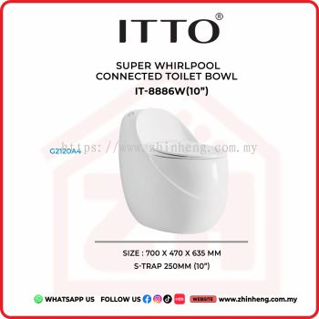 ITTO SUPER WHIRLPOOL CONNECTED TOILET BOWL  IT-8886W(10")