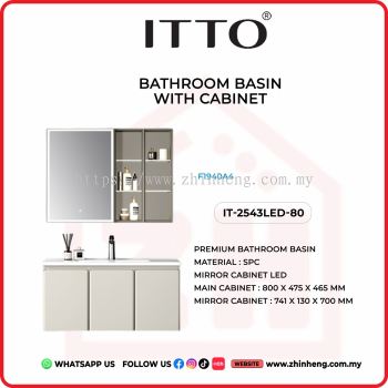       ITTO BATHROOM BASIN WITH CABINET IT-2543LED-80
