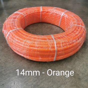 14mm PU Tubing - Orange Color | 100 meters per roll | OD 14mm x ID 10mm | Wrapping Type Packing