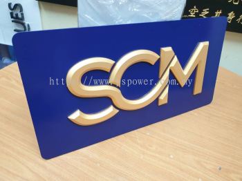 Indoor 3D Golden Acrylic Bevel Lettering Signage