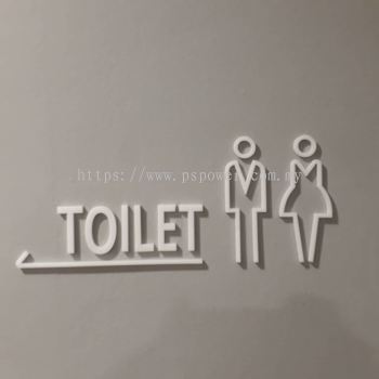 3D acrylic lettering toilet signage