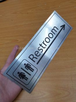 Aluminium direct print restroom signage