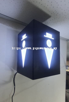 LED Toilet Signage on Wall