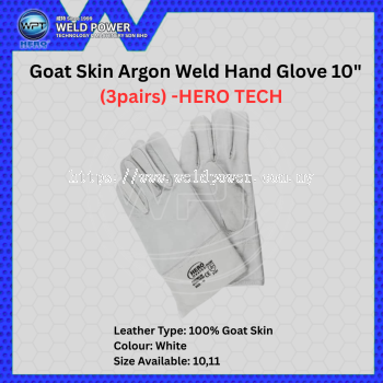 3pairs Goatskin Argon Weld Hand Glove 10" Hero Tech