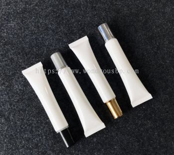 PER008 - D19 - 20ml Plastic White Round Tube Round Chrome Cap