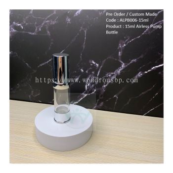 15ml Silver Acrylic Airless Pump Bottle (Lotion Pump) - ALPB006