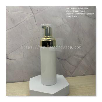 150ml White PET Bottle with Chrome Gold Foam Pump - FPB008