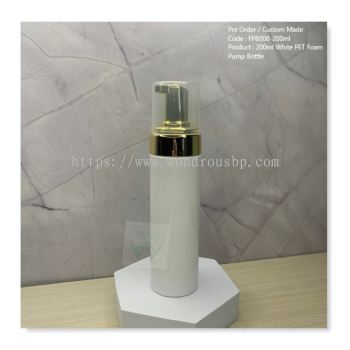 200ml White PET Bottle with Chrome Gold Foam Pump - FPB008