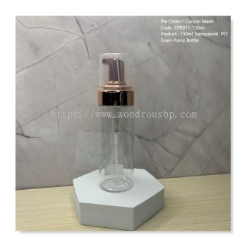 150ml Transparent PET Bottle with Chrome Rose Gold Foam Pump - FPB011