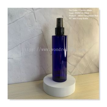 200ml Transparent Blue PET Mist Pump Bottle - PSPB014