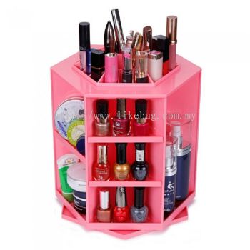 360 Degree Rotating Multi Compartment Jewelry Cosmetic Storage Box