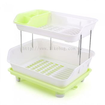 2 Layer Economised Kitchen Dish & Utensils Storage Rack