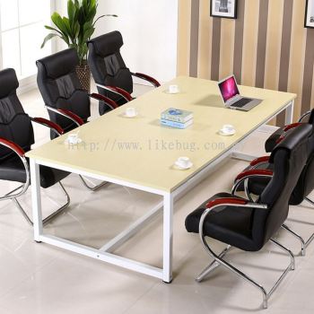  White Frame Steel Large Simple Office Meeting Table 